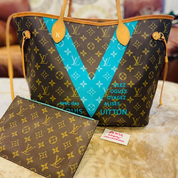 Louis Vuitton Neverfull MM Grenade in Turquoise - Picture 1 of 16